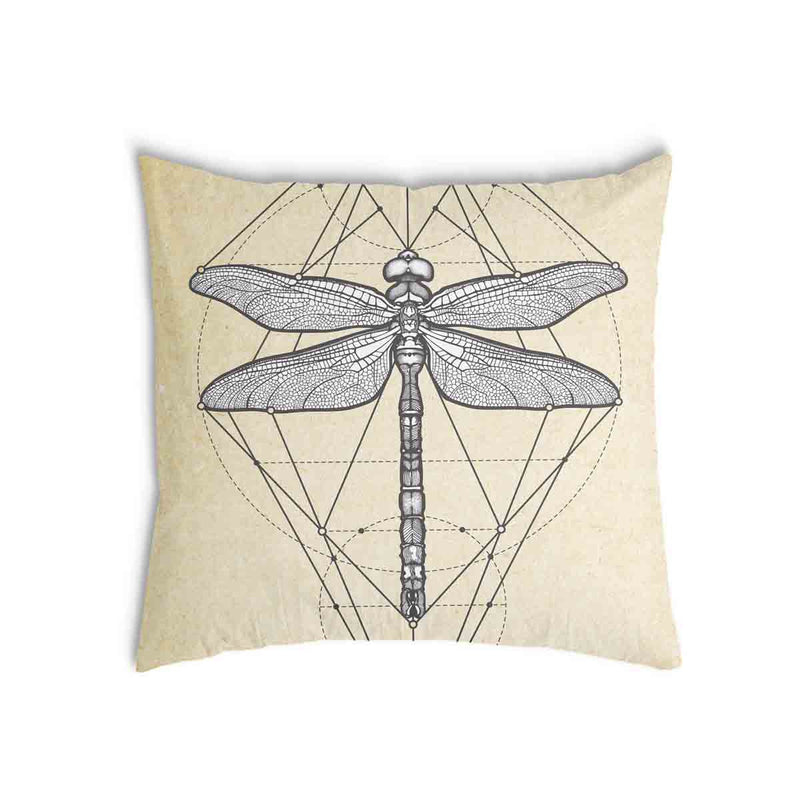Health pillow yellow with dragonfly