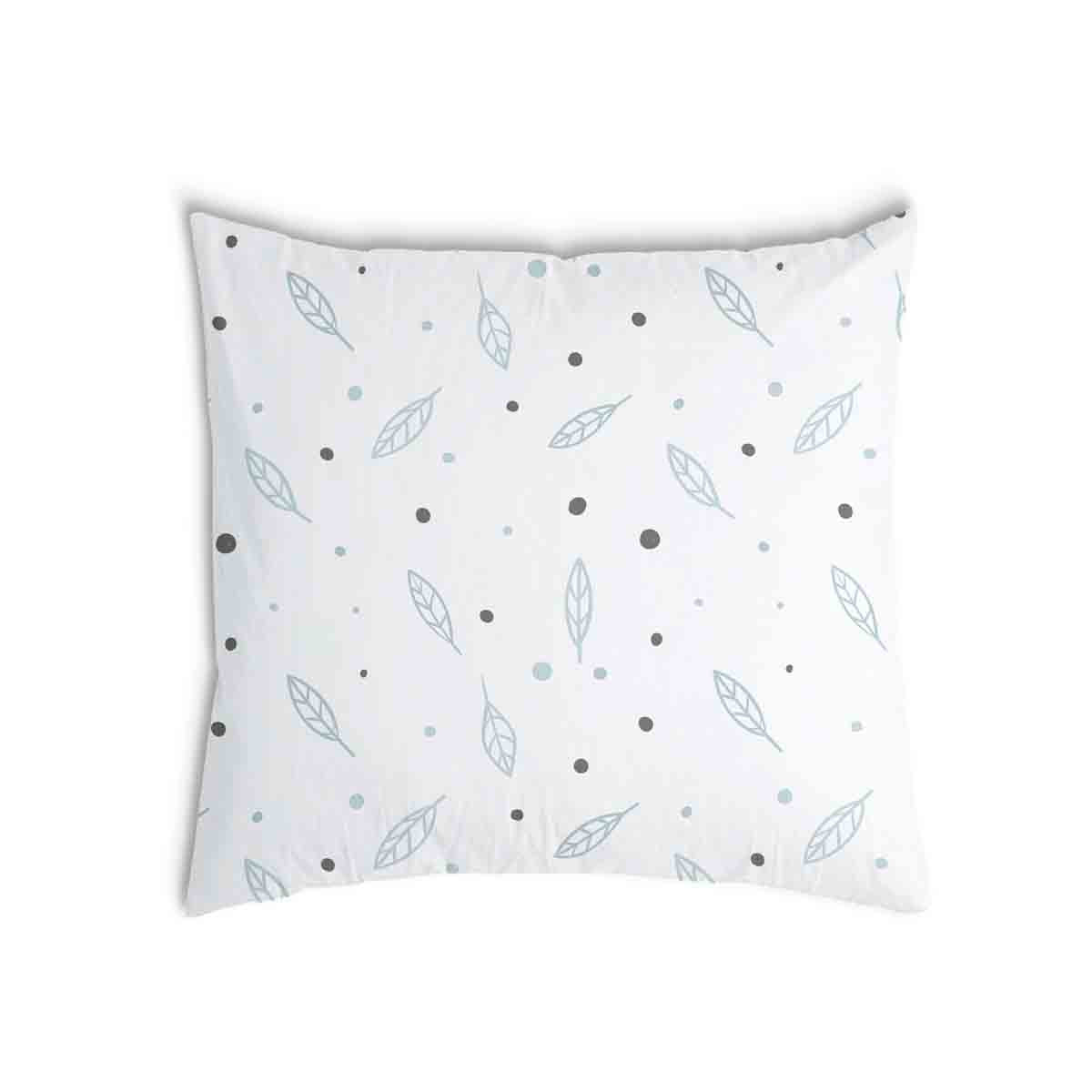 Coussin de santé blanc avec plumes et points