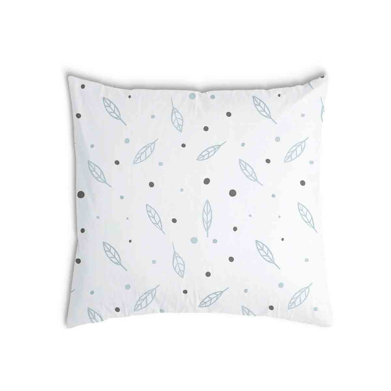 White health pillow with feathers and dots