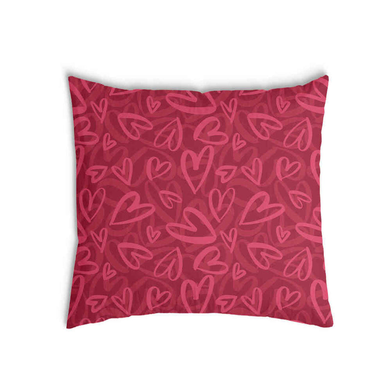 Health pillow red with pink heart motif