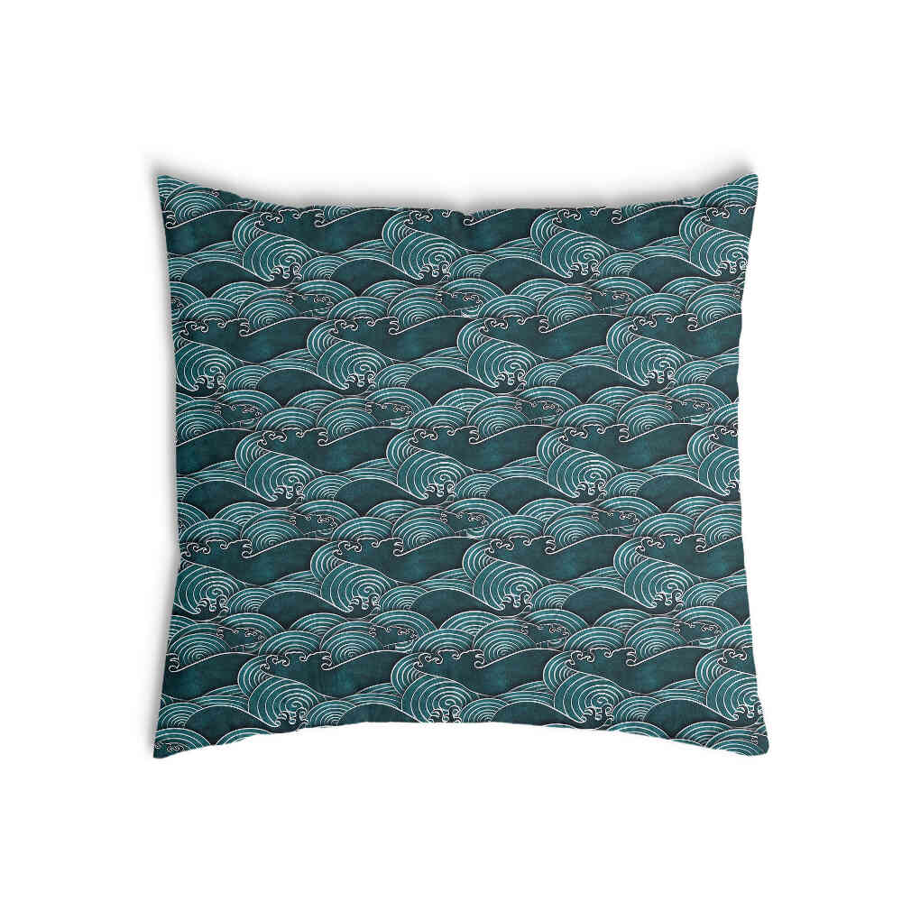 Health pillow waves turquoise-green