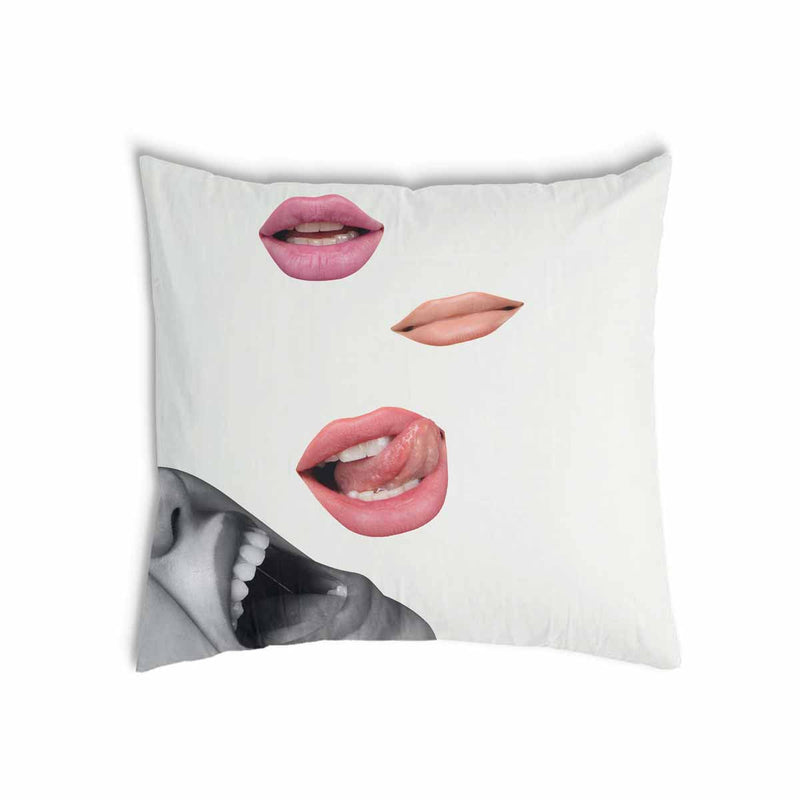 Health pillow white with lips