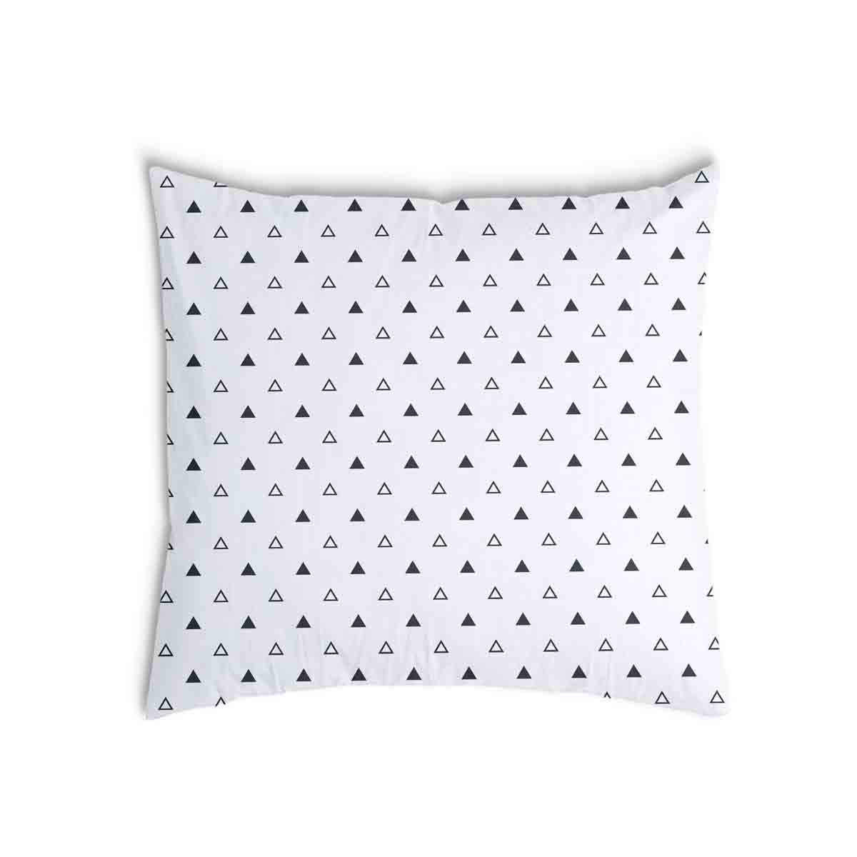 Coussin de santé blanc avec des triangles noirs