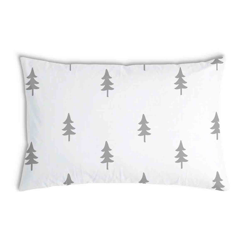 Health pillow white with gray fir trees