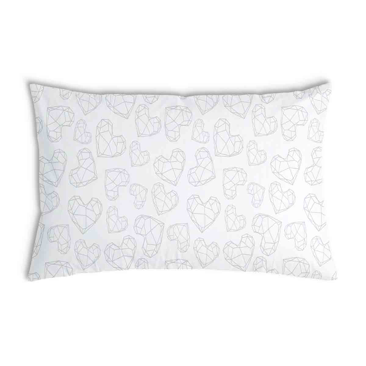 Coussin de santé blanc avec cœurs géométriques