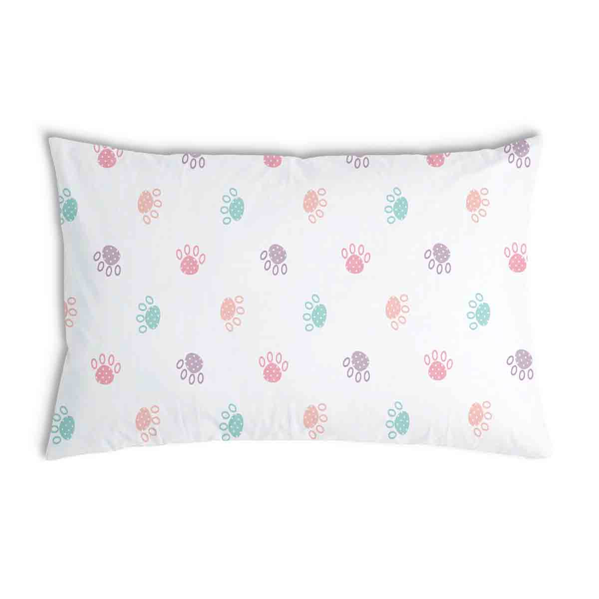 Coussin de santé blanc avec pattes colorées