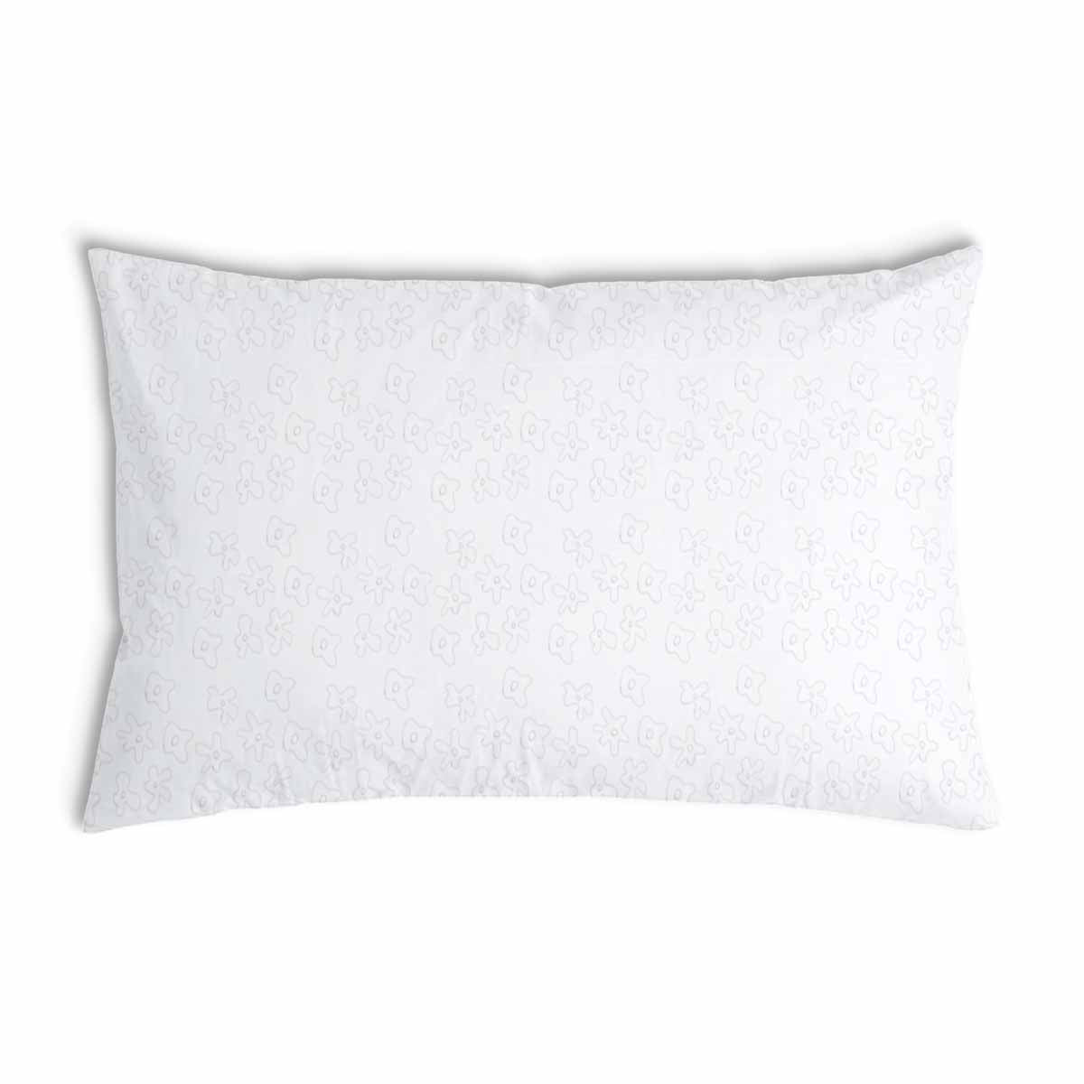 Health pillow white with delicate flowers