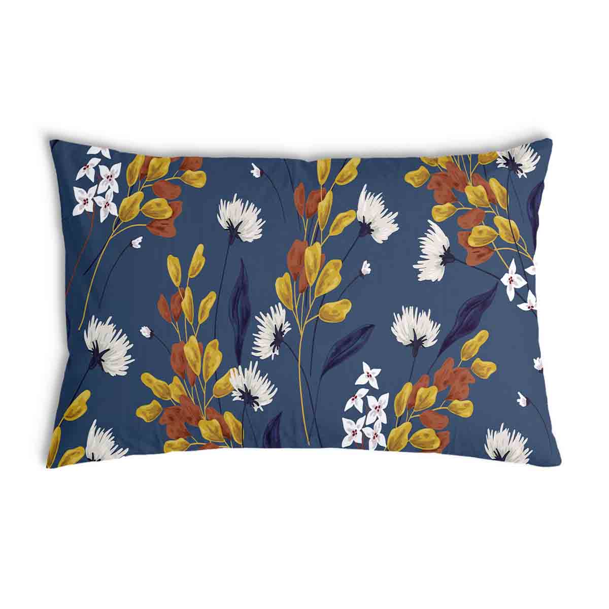 Coussin de santé bleu avec bouquet de fleurs