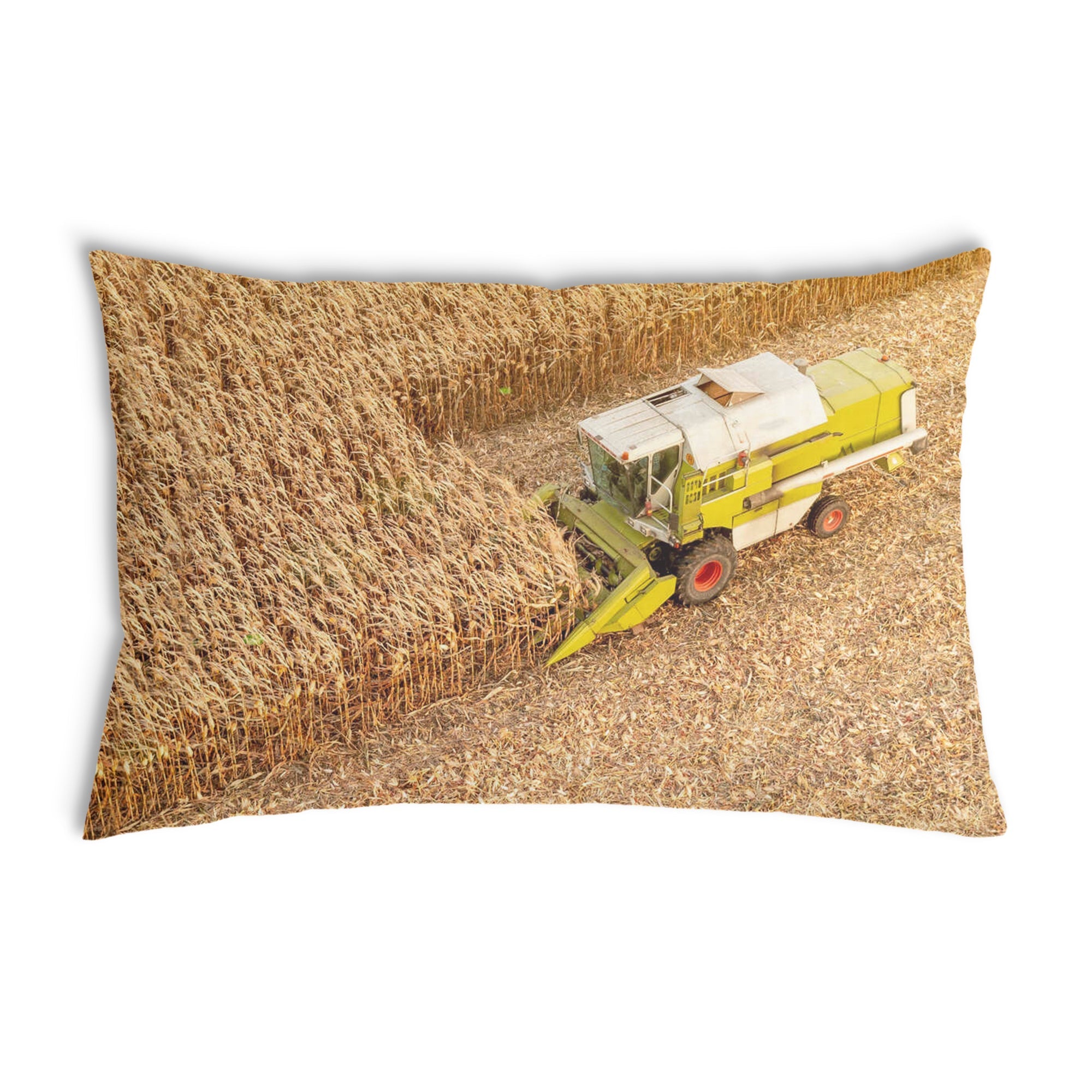 Health pillow tractor in field