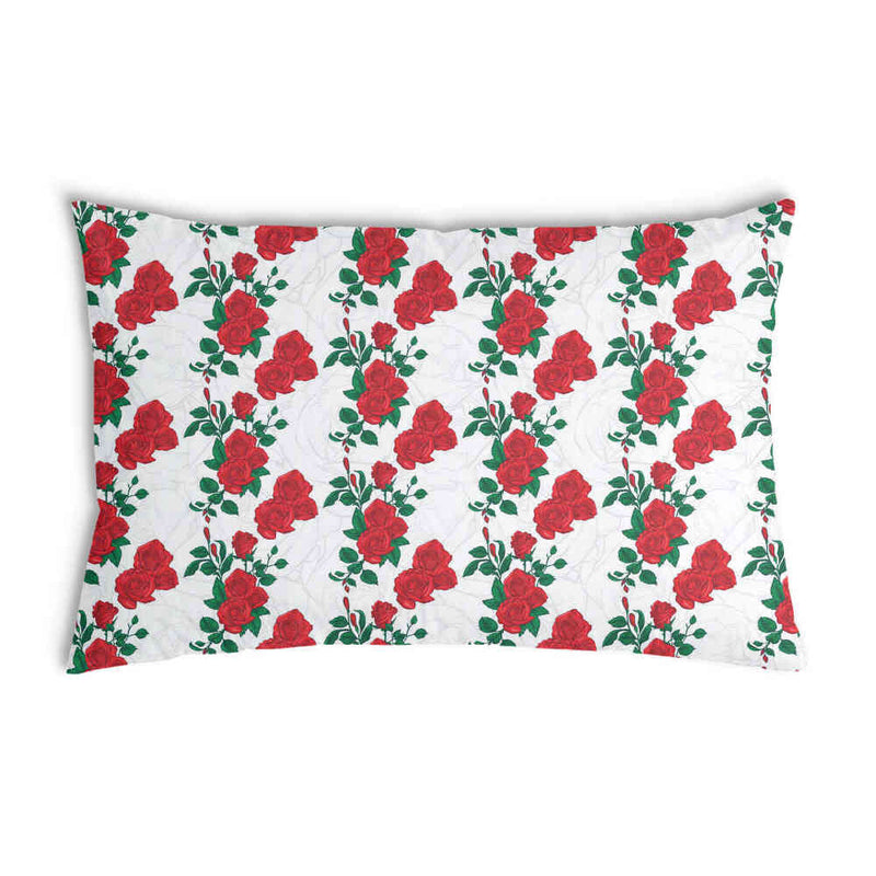Health pillow white with rose bush