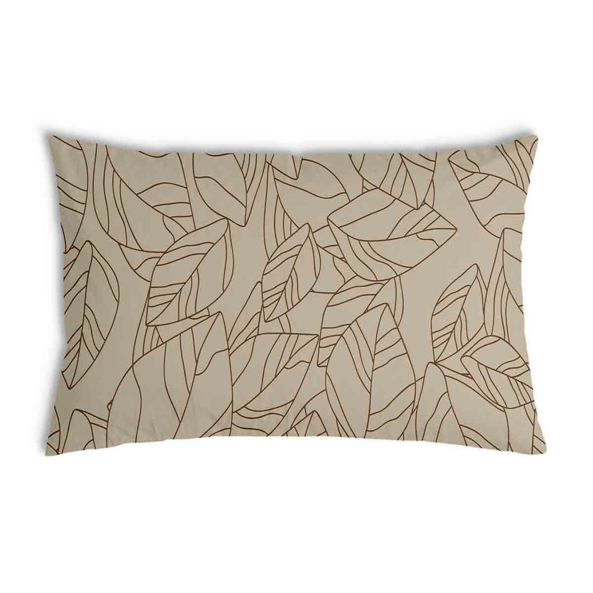 Coussin de santé beige avec forme de feuille noire