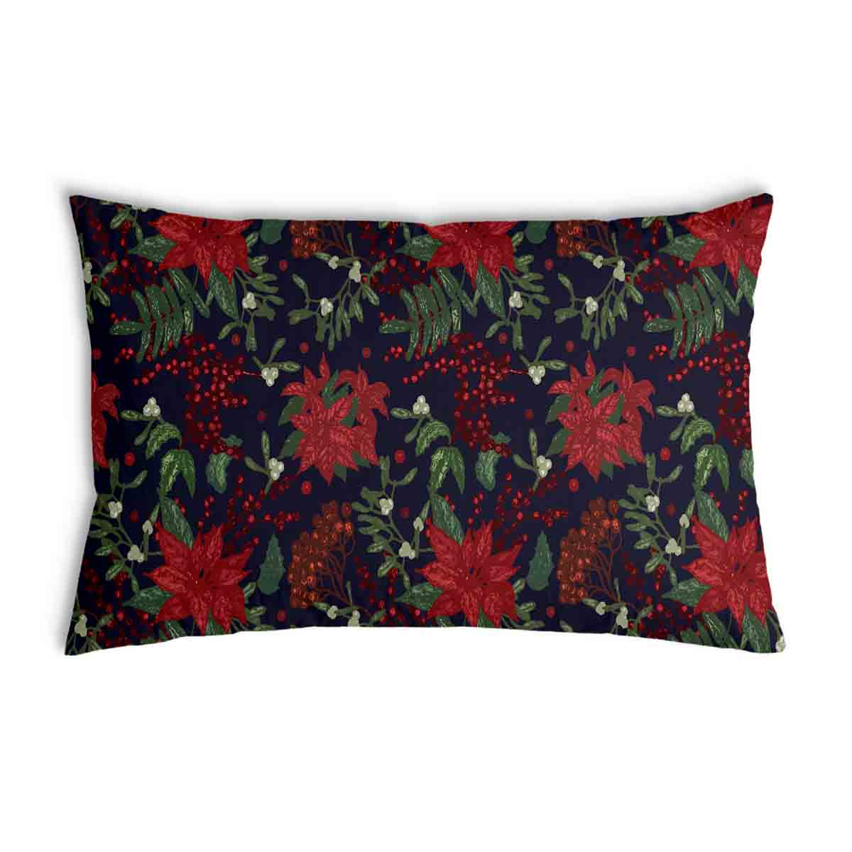 Health pillow with red poinsettia