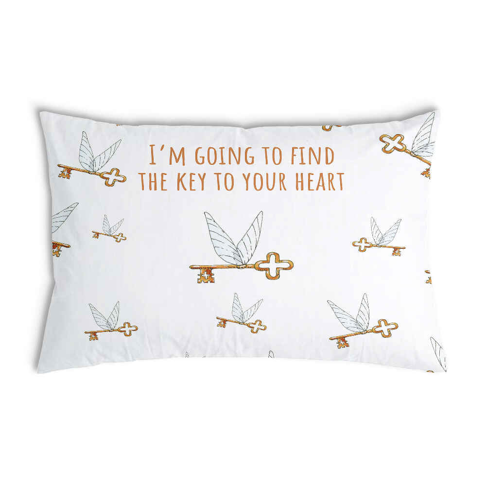 Health pillow white with flying key