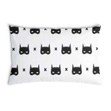 Health pillow, white with cat mask.