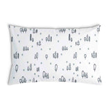 Health pillow, white with dots and trees.