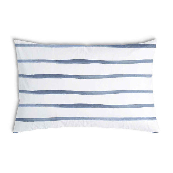 Health pillow with blue horizontal stripes