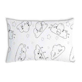White health pillow with funny clouds