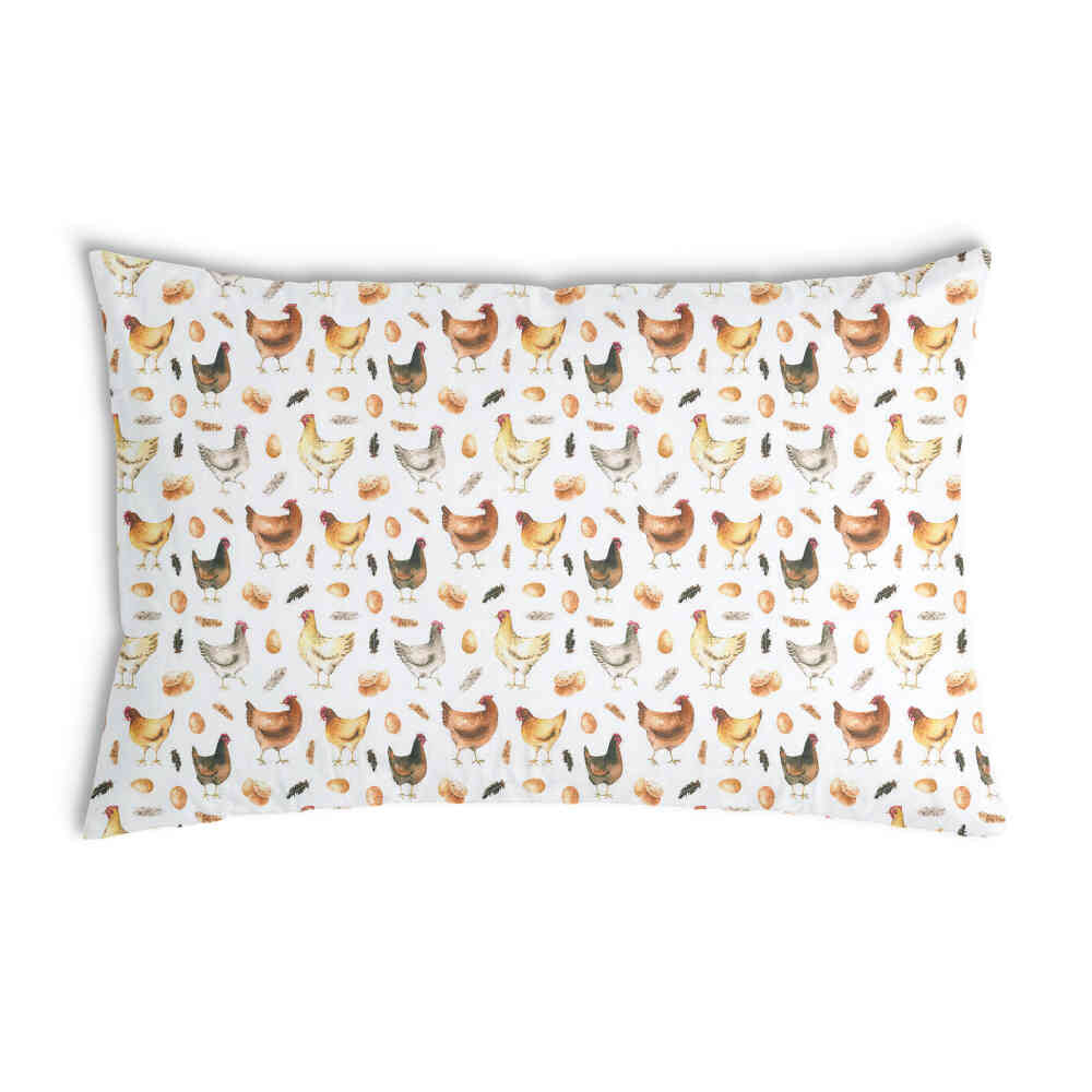 Coussin de santé blanc avec des poulets