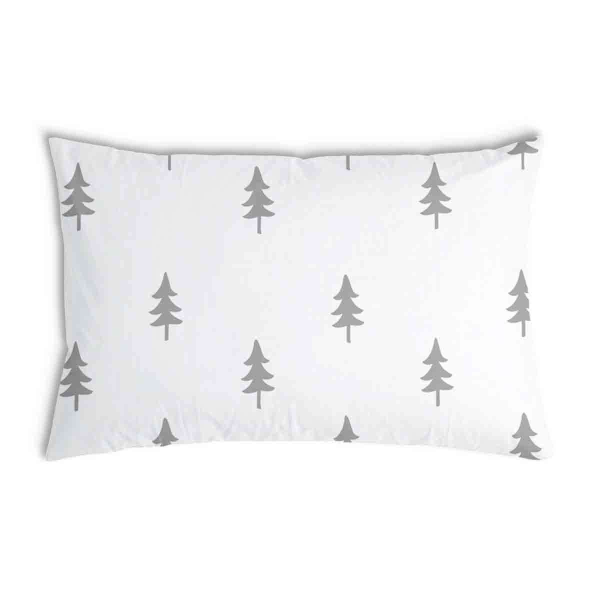 Coussin de santé blanc avec sapins gris