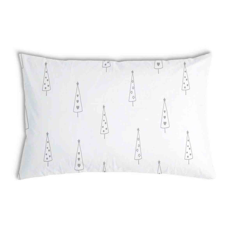 Health pillow white with gray fir trees