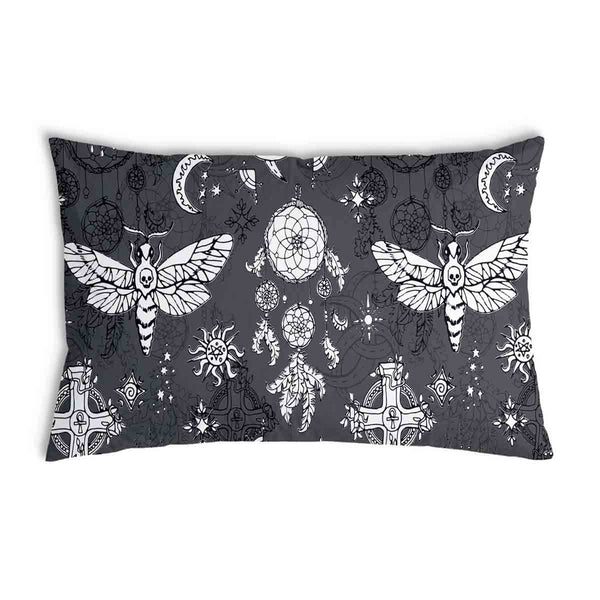 Health pillow, black, creepy dragonfly