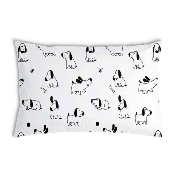 White health pillow with dogs