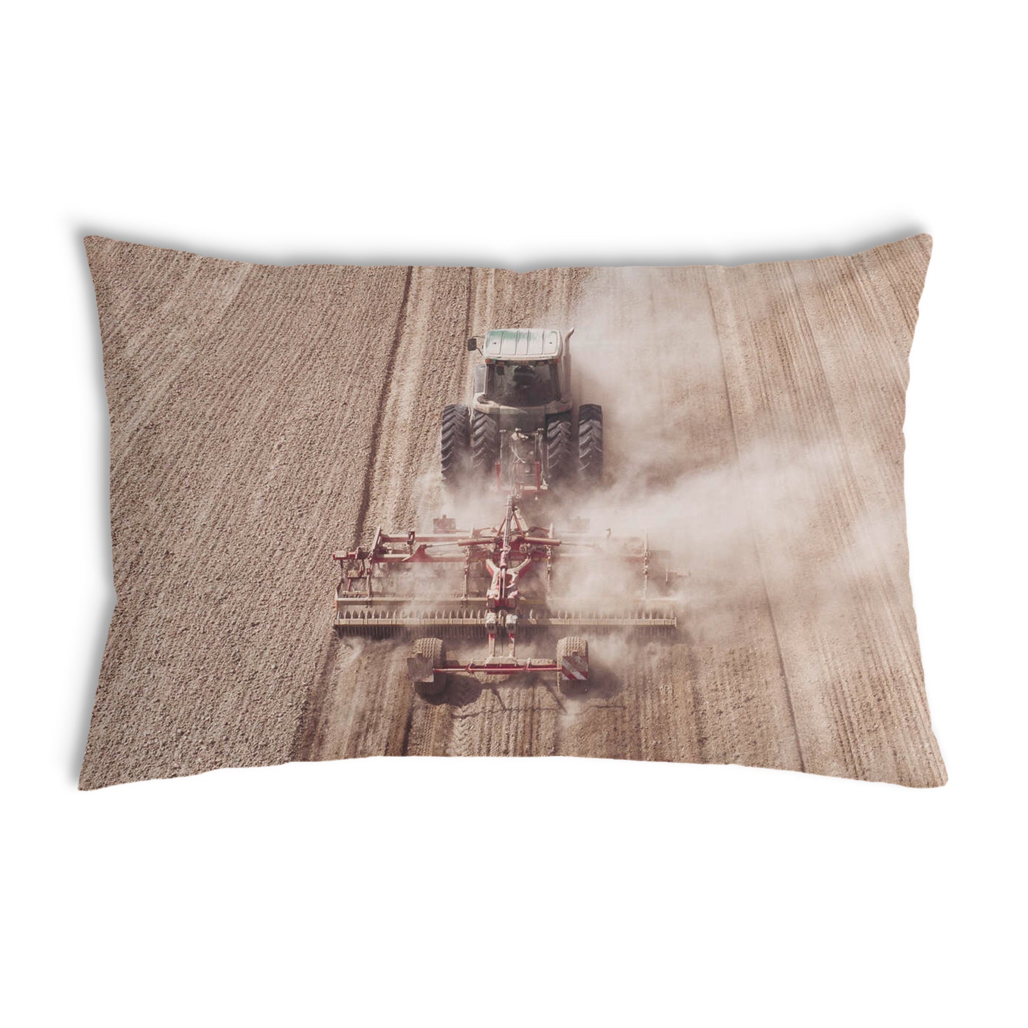 Health pillow tractor in the dust