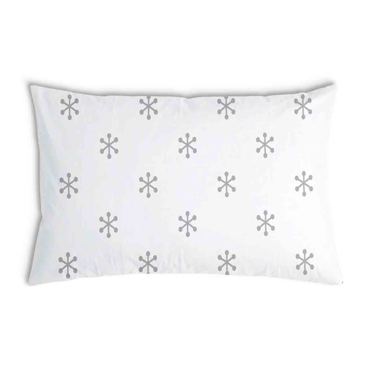 Coussin de santé blanc avec flocons de neige gris