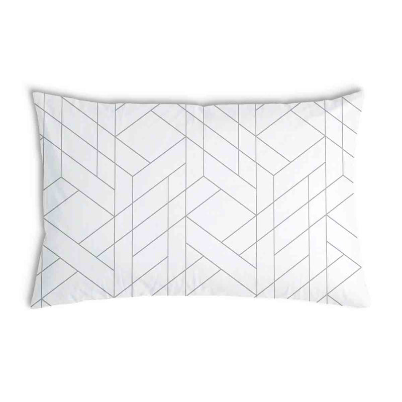 Health pillow white with geometric pattern