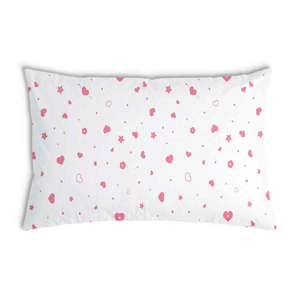 Coussin de santé rose cœurs et fleurs