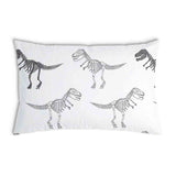 Health pillow white with dinosaur skeleton