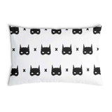 Health pillow, white with cat mask.