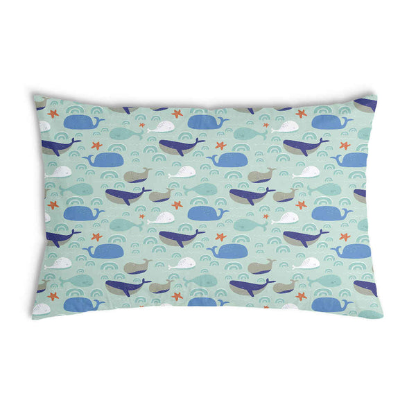 Green health pillow with whales