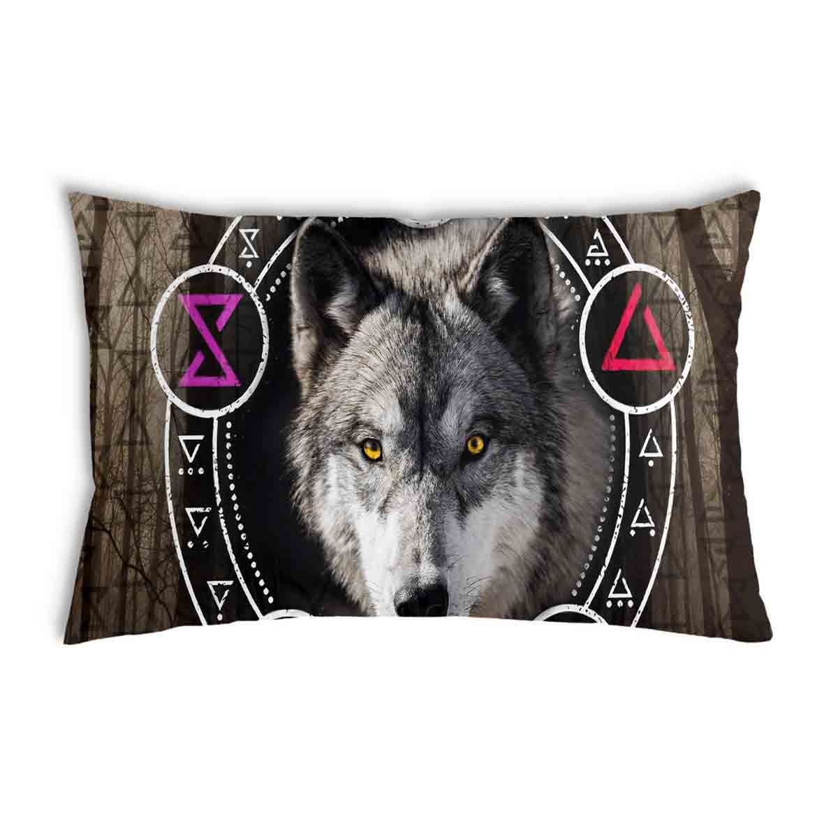 Health Pillow Brown with Wolf