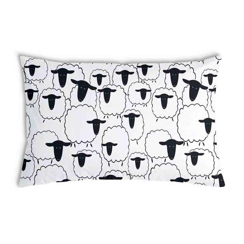 White health pillow with sheep