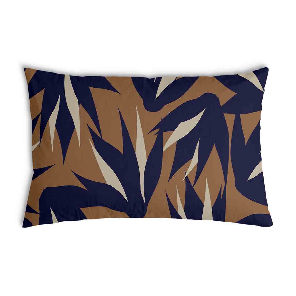 Coussin de santé brun avec des feuilles bleues