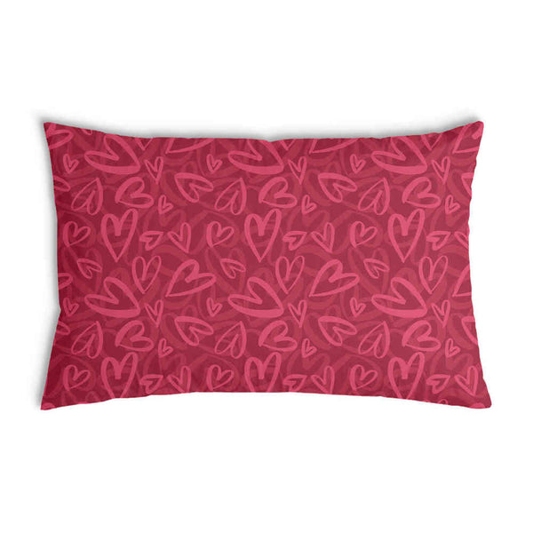 Health pillow red with pink heart motif