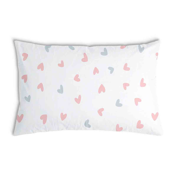 White health pillow with small hearts