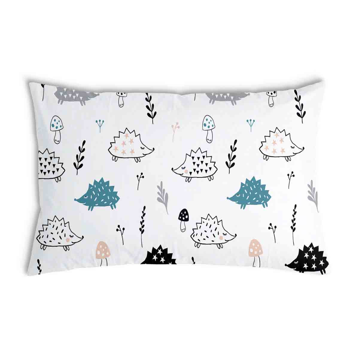 Coussin de santé blanc avec hérisson