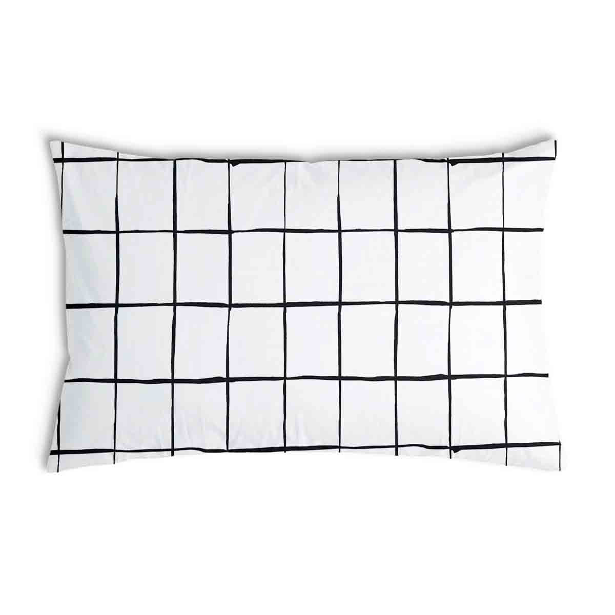 Coussin de santé blanc à carreaux noirs