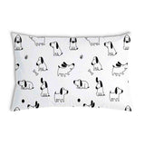 White health pillow with dogs