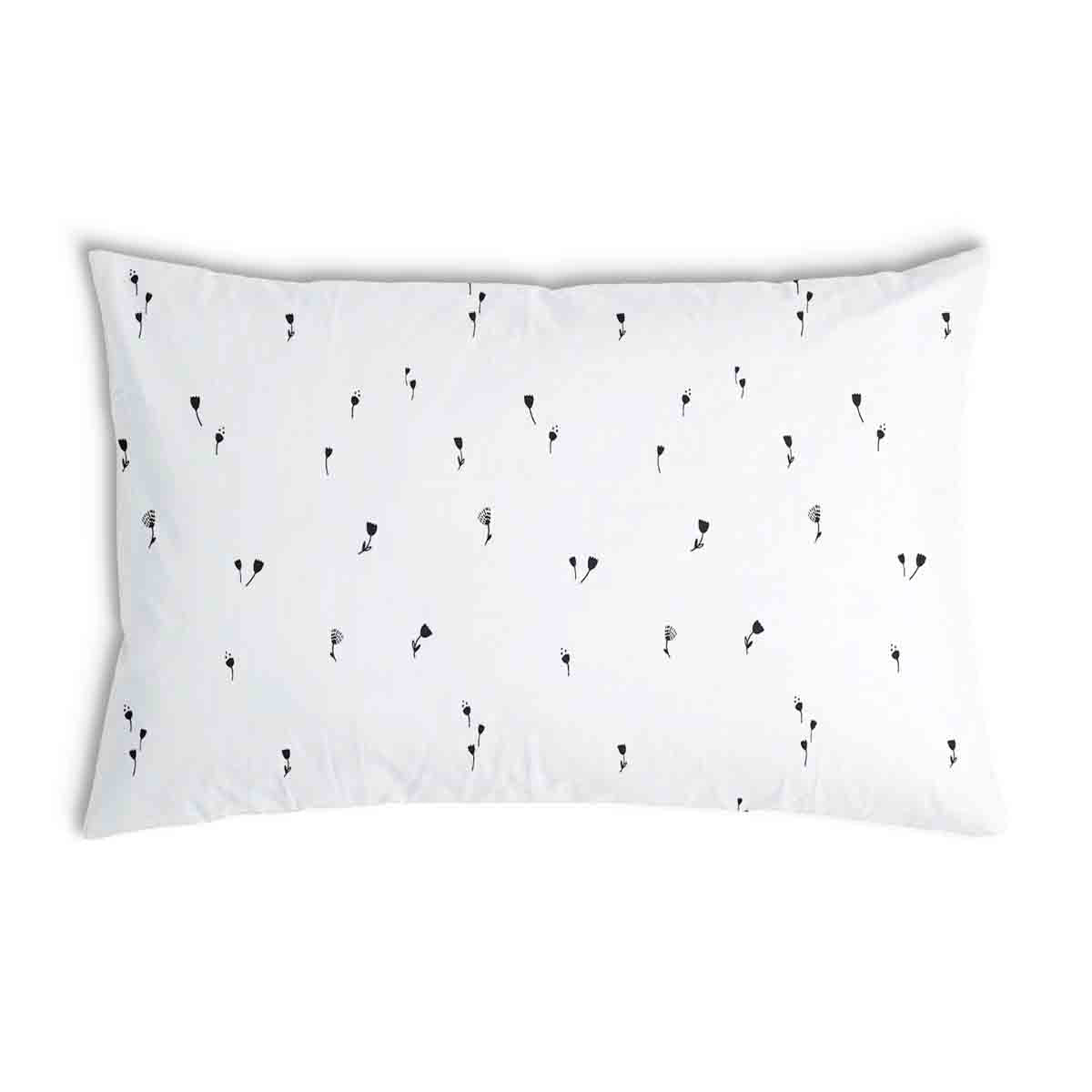 Health pillow white with black dandelions