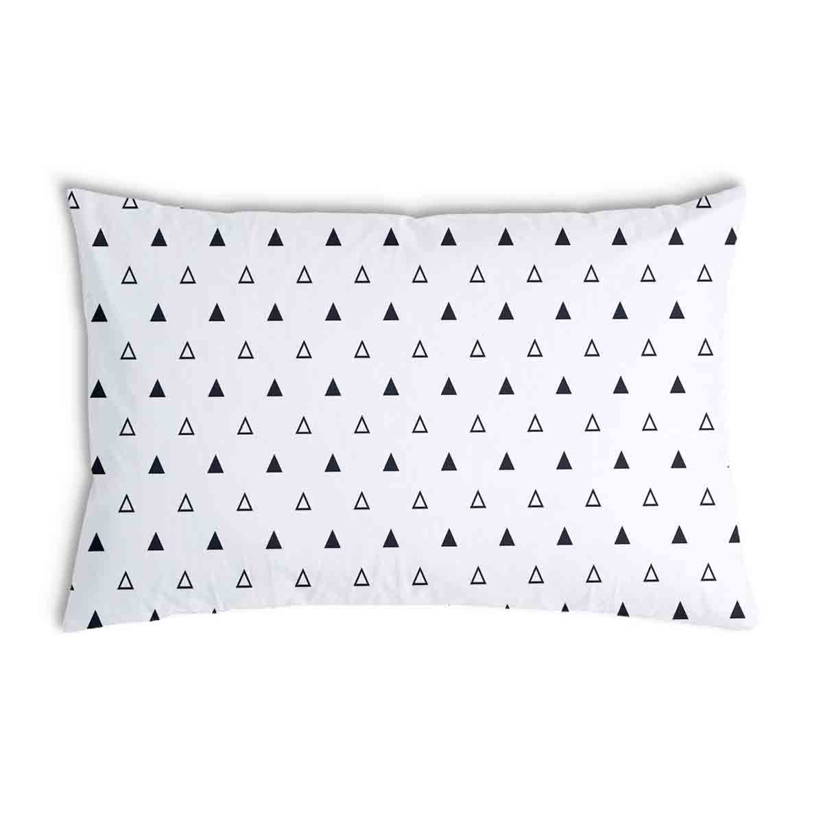 Coussin de santé blanc avec des triangles noirs