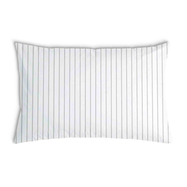 Health pillow with light gray stripes
