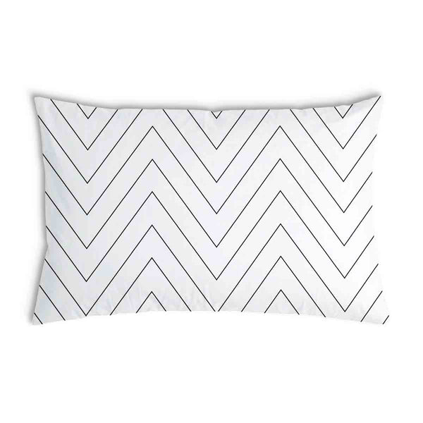 Health pillow white with black zigzag