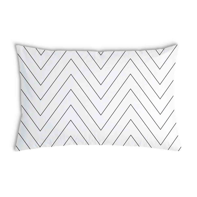 Health pillow white with black zigzag