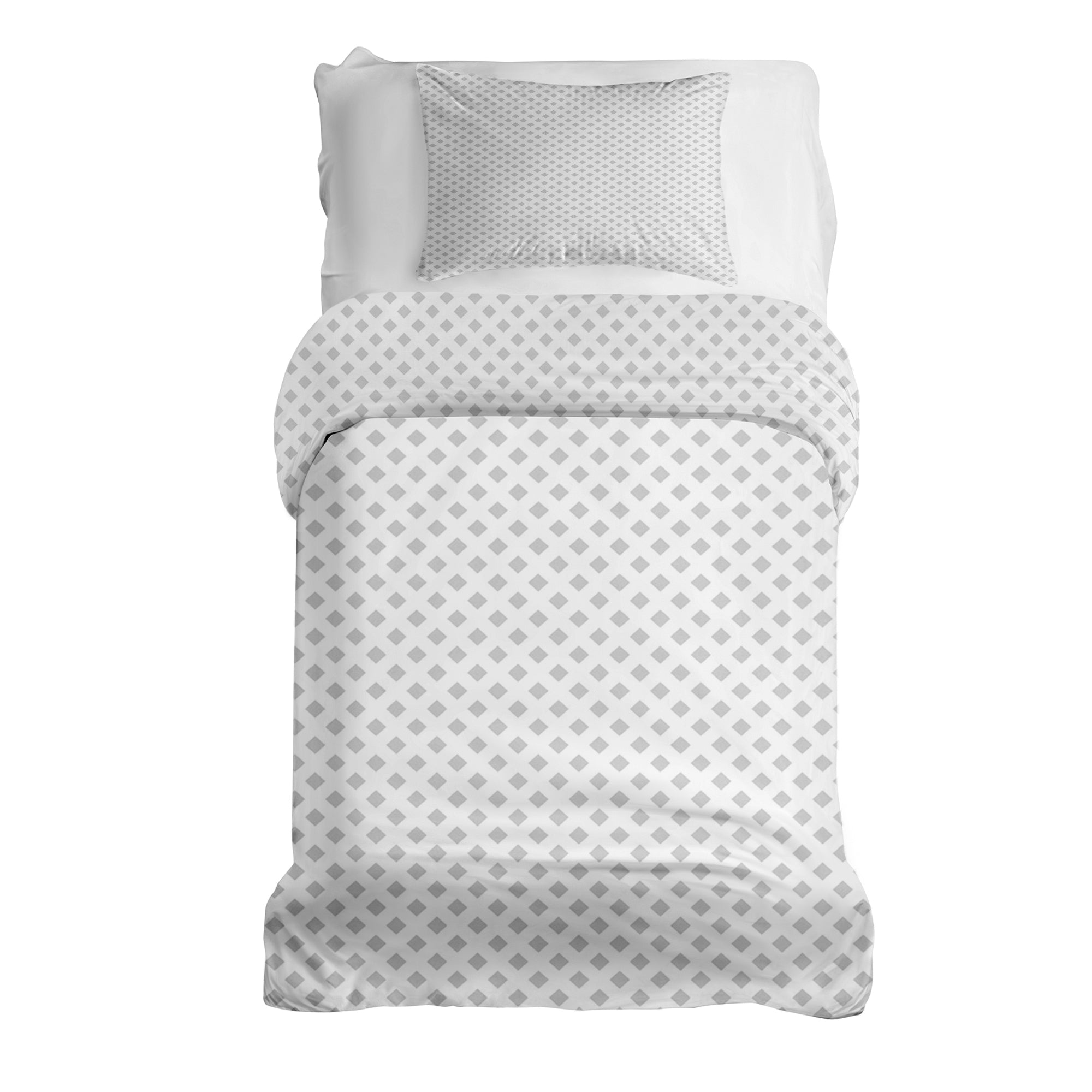 Therapy blankets bedding set white with delicate checks