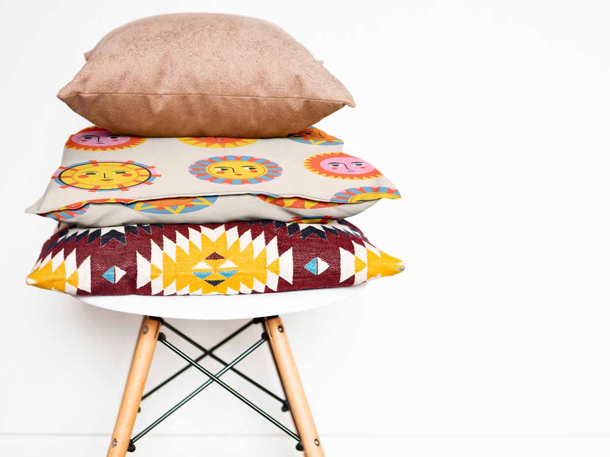 Coussin de santé beige avec soleil