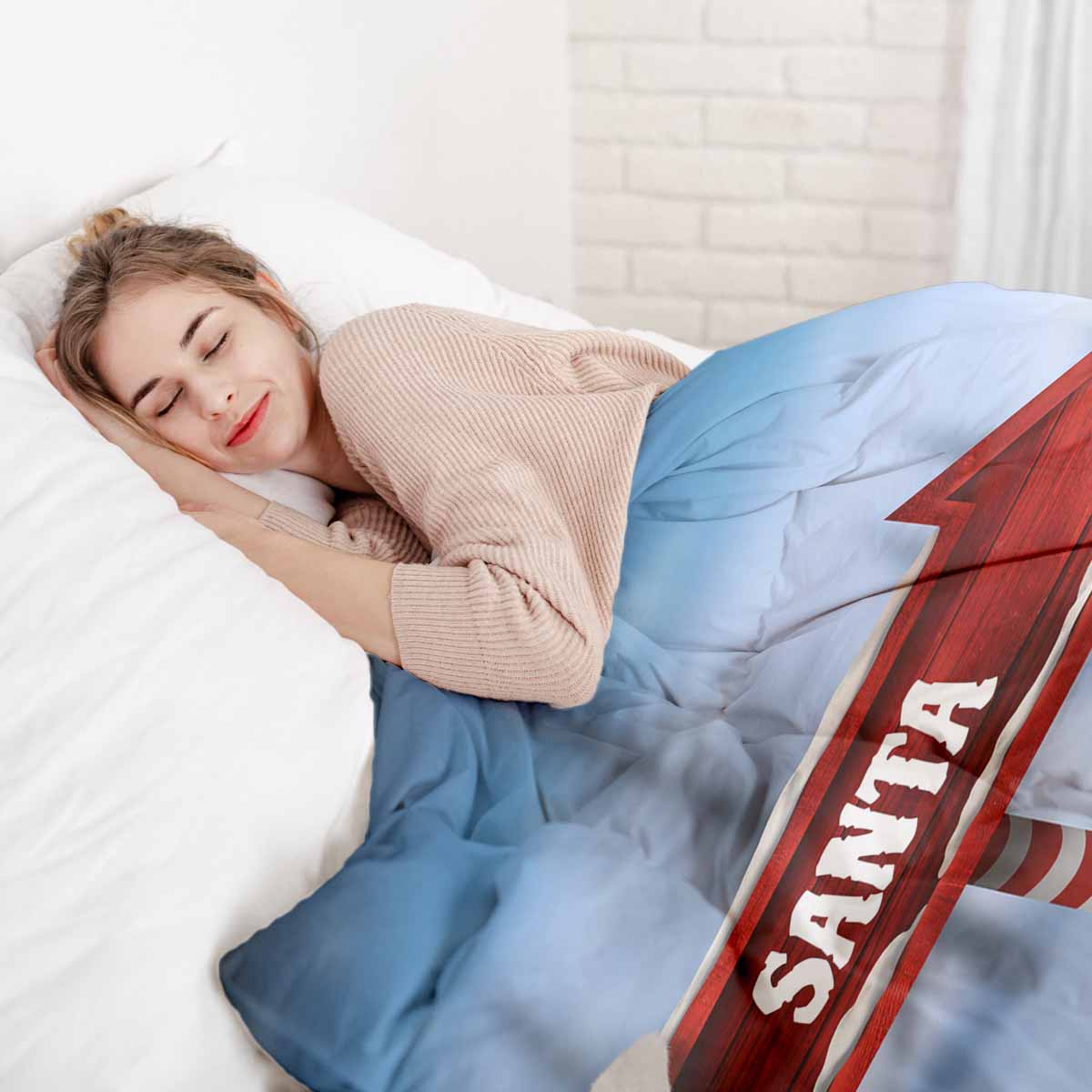 Couverture thérapeutique originale - Housse en coton avec Santa