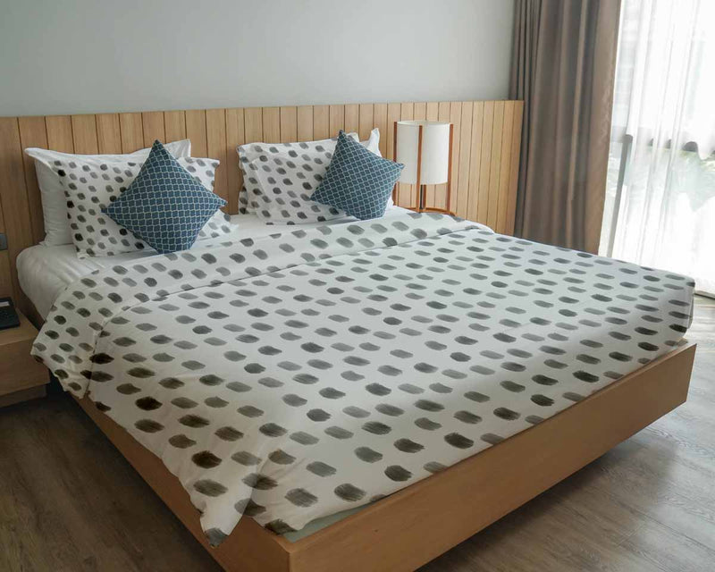 Original therapy blanket - cotton cover white with gray dots